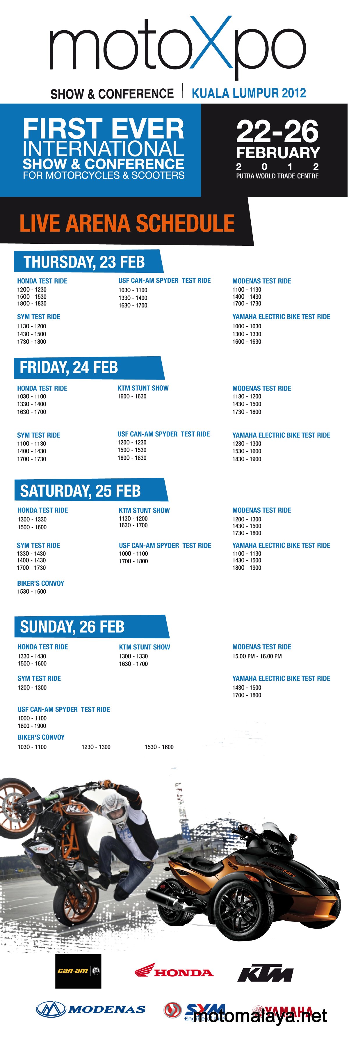 Motoxpo Schedule Bunting Page 2
