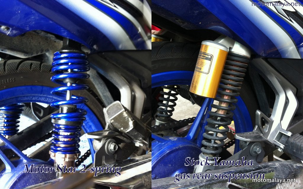 Motor Star 2 Spring Comparison With Stock Yamaha Gas Rear Suspension
