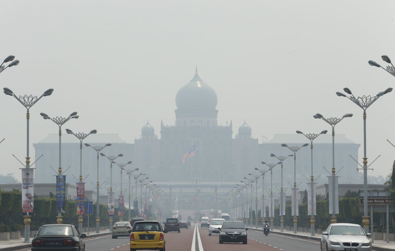Malaysia's Landmark Putra Perdana, The Office Of The Prime Minister, Is Shrouded With Smog In Putrajaya
